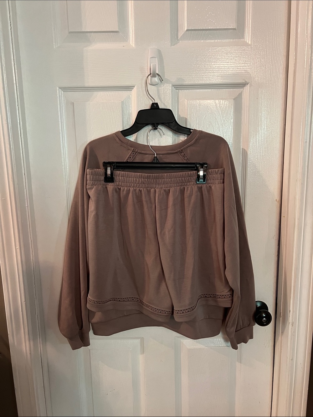 Neutral Mauve Lightweight Sweatshirt Set - Picture 2 of 7